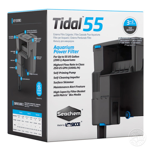 Seachem シーケム Tidal 55 外掛け式フィルター 〜200L Seachem Seachem シーケム 外掛けフィルター Tidal